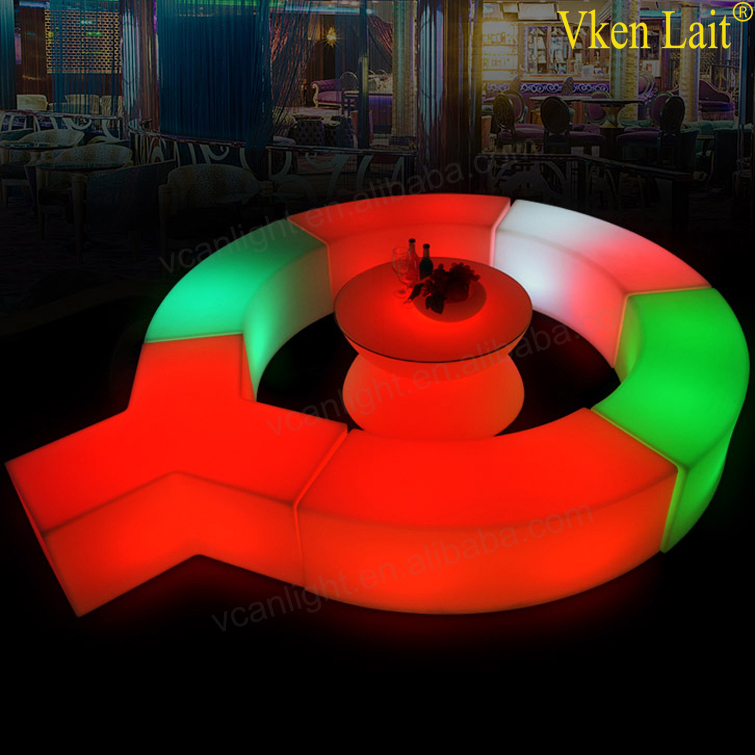 led glowing snack stool with remote control for outdoor