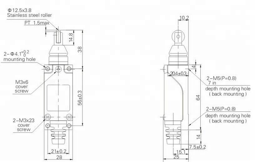 TZ-8122, wash machine parts ac whether proof cross roller plunger limit switches