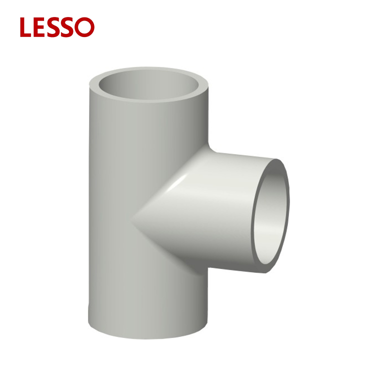 LESSO DIN standard UPVC pipe fittings Reducing Tee high pressure y pipe fitting tee