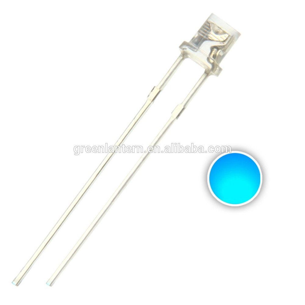 3mm blue Flat top LED Diodes led Light 3mm blue flat top Head LED blue light wide angle