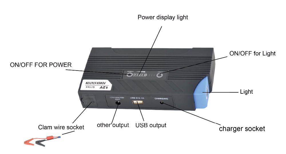 Car jump starter portable power bank emergency tool mini power station