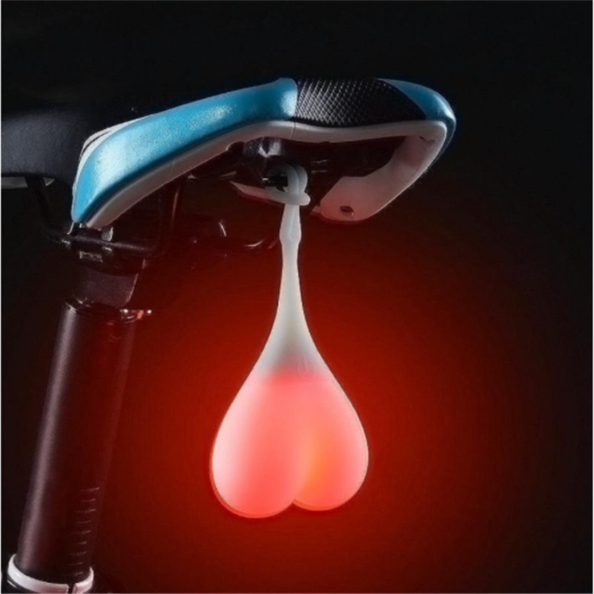 Outdoor Heart Shaped Rainproof Silicone Bike Cycling Backpack LED Rear Tail Ball Light