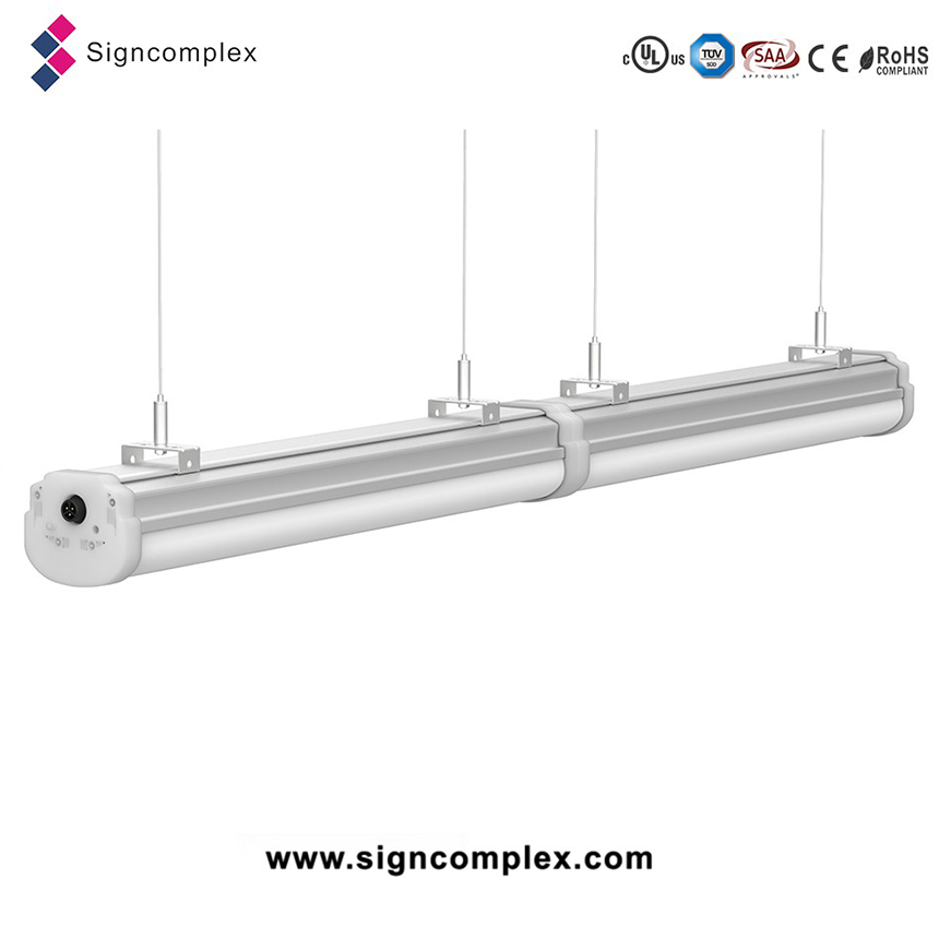 Water-proof dust-proof corrosion-proof IP65 seamless connect motion sensor tri-proof light for warehouse parking lot