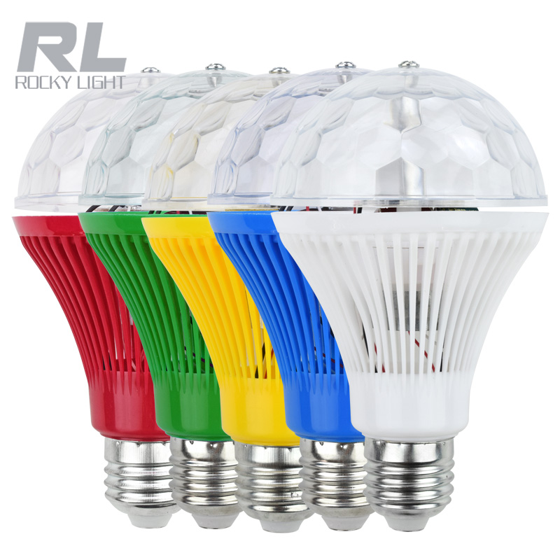 Colorful rotary bulbs crystal magic lamp Wedding Christmas lights RGB Rotating color led bulb