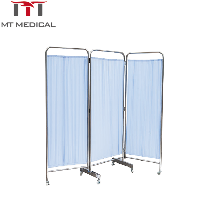 stainless steel 3 sections hospital folding patient screen