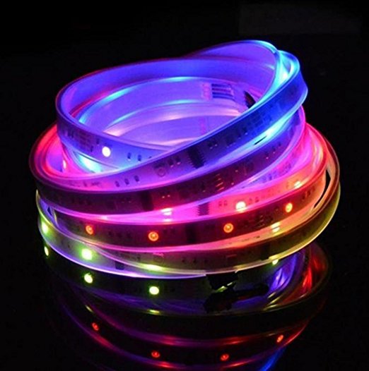 5m 12V IP67 Tube waterproof 6803 IC Magic Dream Color LED Flexible RGB Strips 30LED/m SMD 5050 chasing Lights