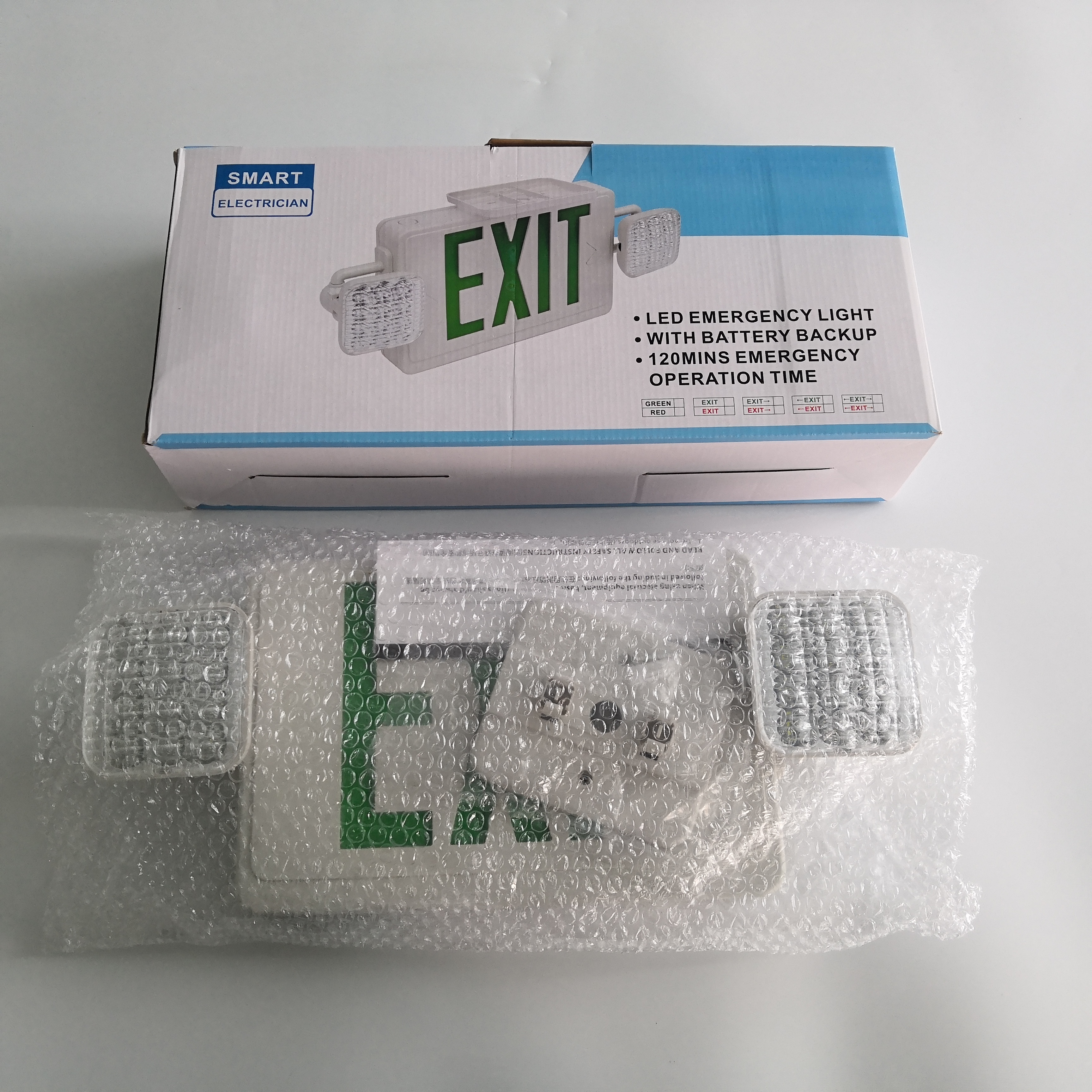 Led emergency light rechargeable directional exit signs with emergency lighting