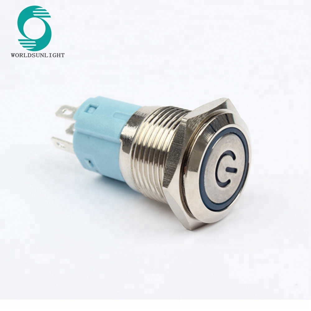 XL16N/F11-P 16mm power symbol led type illuminated momentary waterproof push button pushbutton switch