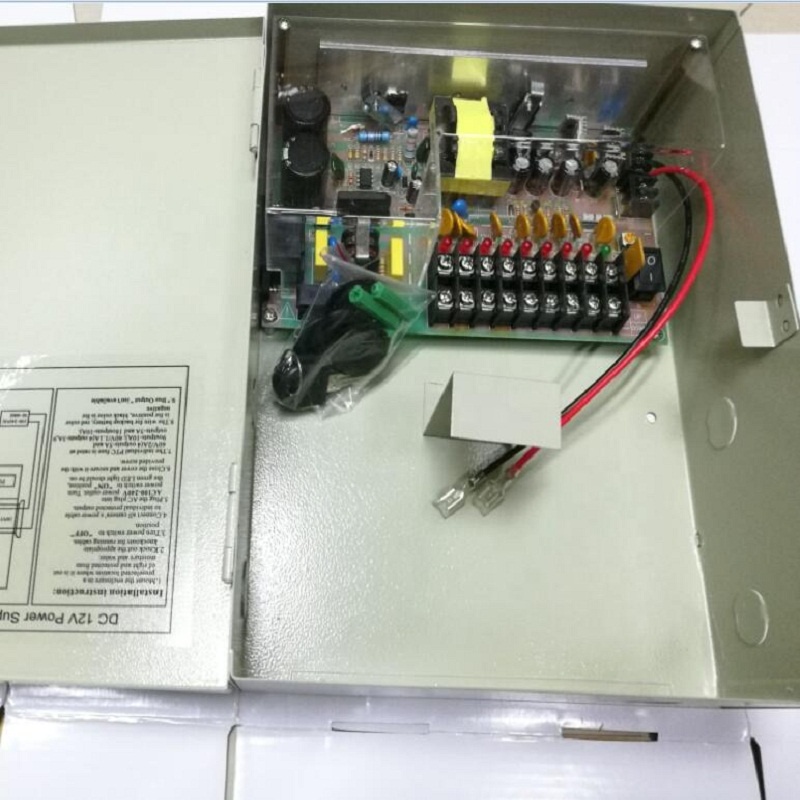 12V 10A Uninterrupted Power Supply 9CH Backup Switching Power for accumulator battery with power cord