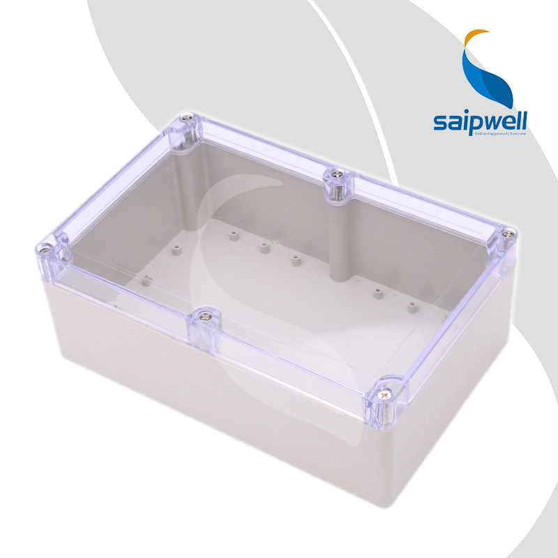 SAIPWELL J Transparent Lid Solid Bottom Box IP66 Seal Plastic Enclosure