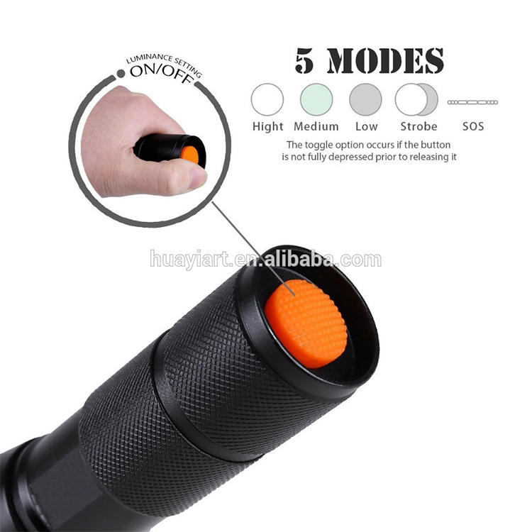 Popular Item Outdoor Professional Lighting Torch High Lumen XPE-T6 Travel LED Flashlight