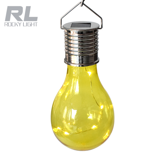 New products Multicolor Transparent Solar energy led decorated light bulb for Christmas holidays