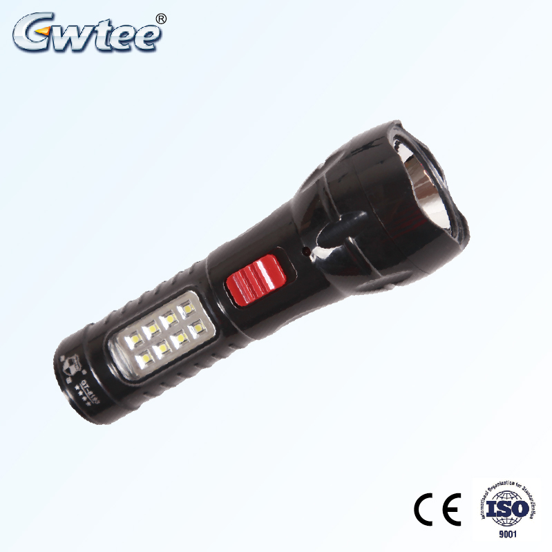 new design super power plastic led solar flashlight