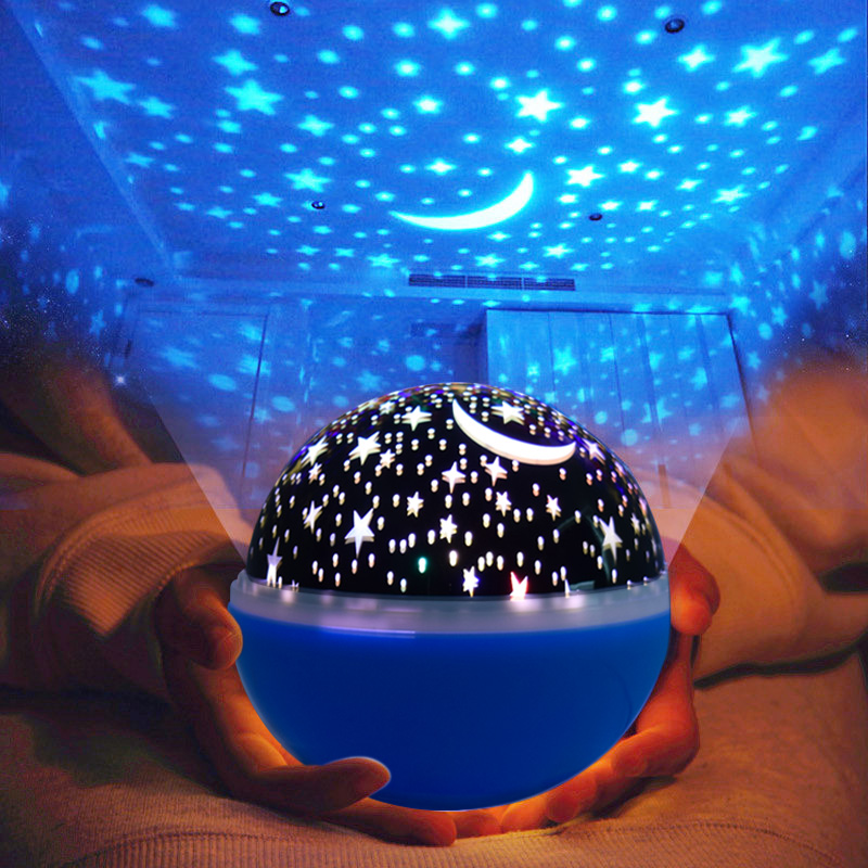 Beauty Star Projector lamp,360 degree rotation baby night Light  star sky lunar night 3D light lamp
