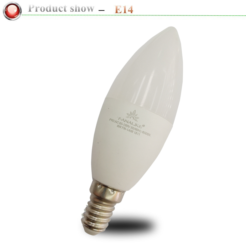 Factory wholesale Fanalike 6W Led Candle Bulb E14 220V Save Energy spotlight Warm/cool white chandelier crystal Lamp Home Light