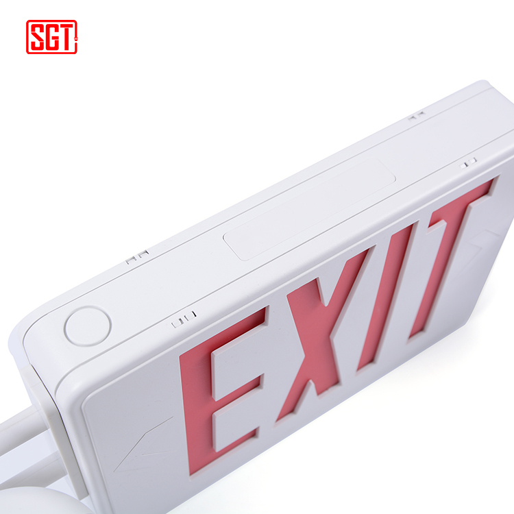 2018 New Model UL approved Red/Green Switchable battery operated two heads LED rechargeable emergency light Combo Exit Sign