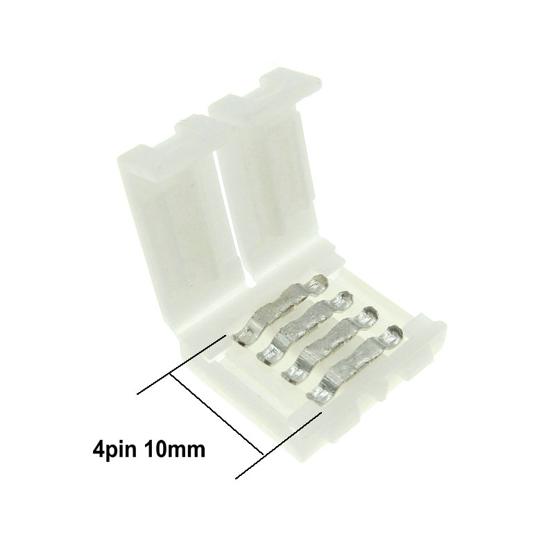 4 Pins Connector 10mm for 5050/3528 RGB 4 conductor Quick Splitter Right Angle Corner Connector LED Strip light