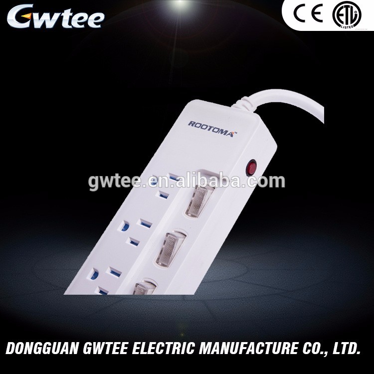 GT-6203 new design 110V ETL 5 way multi sockets, electrical sockets