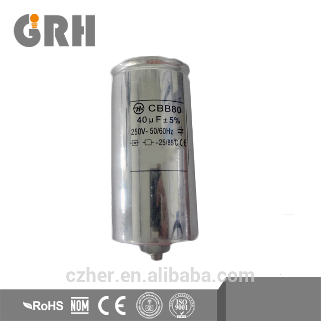 UL cUL TUV VDE RoHS Approval CBB80 250v SH AC Motor Run Capacitor