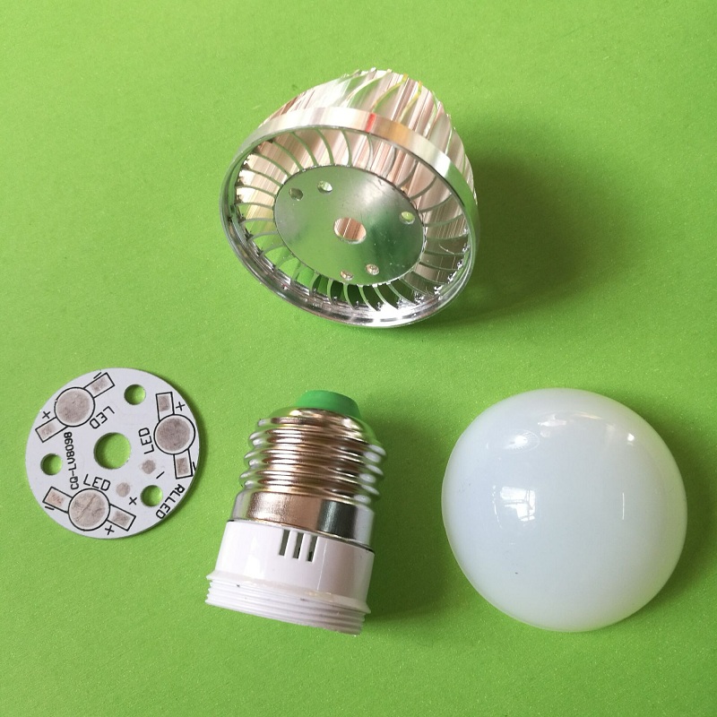 DIY E27  LED Bubble Ball light Bulb 3W Aluminum Case