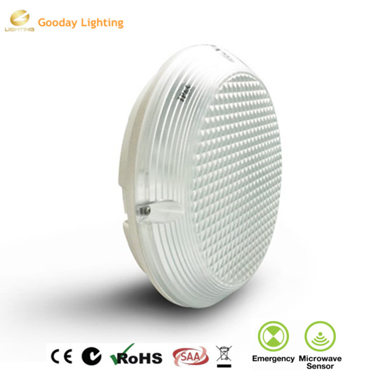 SAA 20w round bulkhead light ik10 led microwave sensor