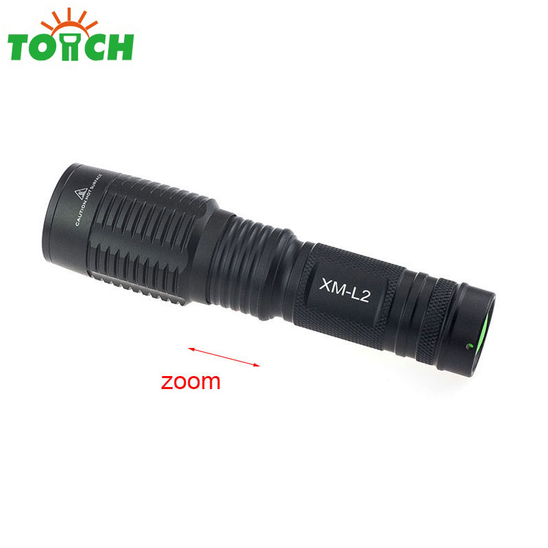 1000lm High power rechargeable led torch XM-L2 Tactical Zoomable Led Flashlight for Hunting