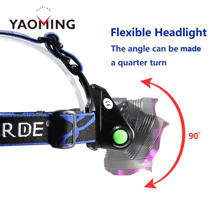 Outdoor Waterproof Head Lights 3 Modes Adjustable Torch Rechargeable LED Spot Headlamp