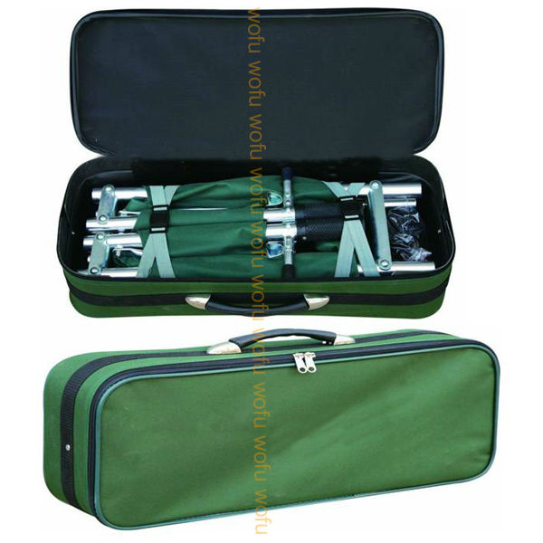 Folding stretcher with bag