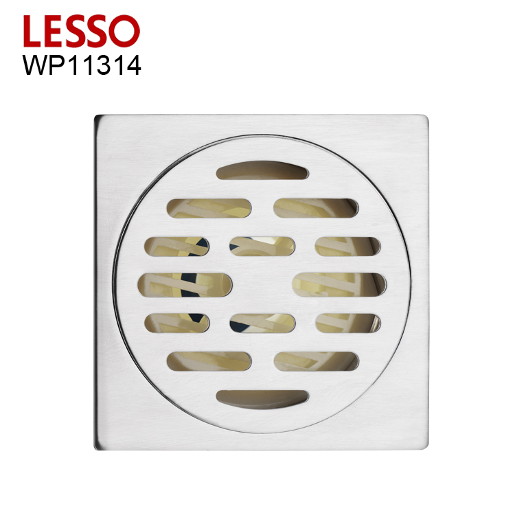 LESSO WP11314 chrome polished sanitary shower channel anti-odor 202 stainless steel channel tile insert linear floor drain