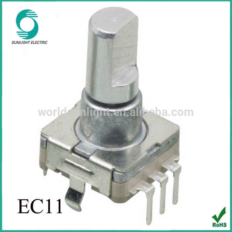 EC11 11mm 15P or 20P incremental metal shaft manual rotary encoder for car radio