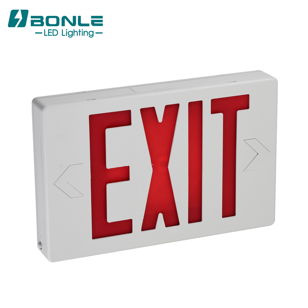 High Output Exit Sign Modern Design Red LED Emergency Light Battery Backup