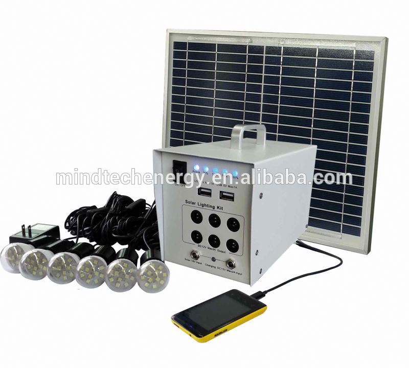 20w solar system home power lighting kit