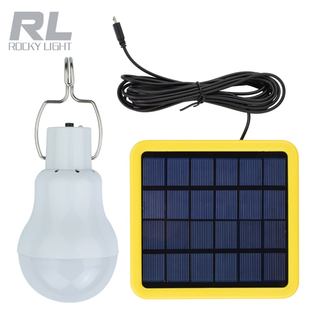 Emergency led bulb with solar panel, LED solar rechargeable portable lamp solar home bulb for Hiking Tent