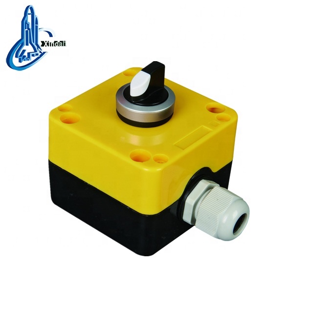 XDL722-JB132P IP67 2 position selector switch industrial crane push button electrical control box black handle