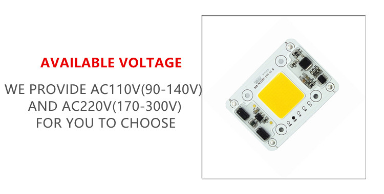 50W LED chip 4000K Hight Power COB Day White Waterproof AC 220V 110V No need driver flip COB LED module