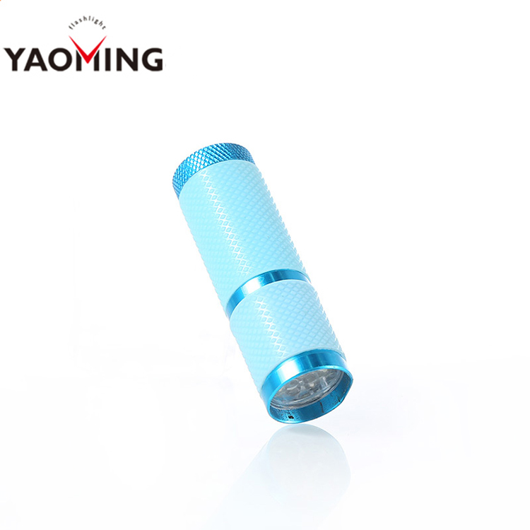 Factory Wholesale AAA Battery Led Flashlight Promotional Pocket Colorful 9 LED Glow in the Dark Flashlight Torch