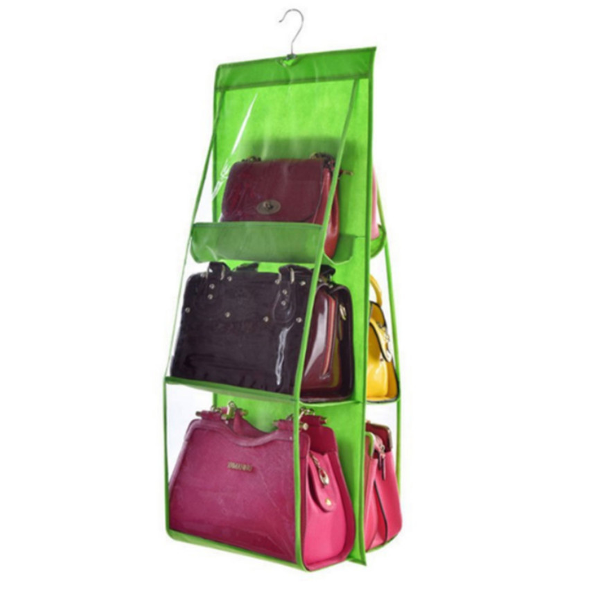 Pockets Folding Hanging Handbags Storage Organizer Hanging Sundries Shoes Bag For Closet Tote Bags Purse