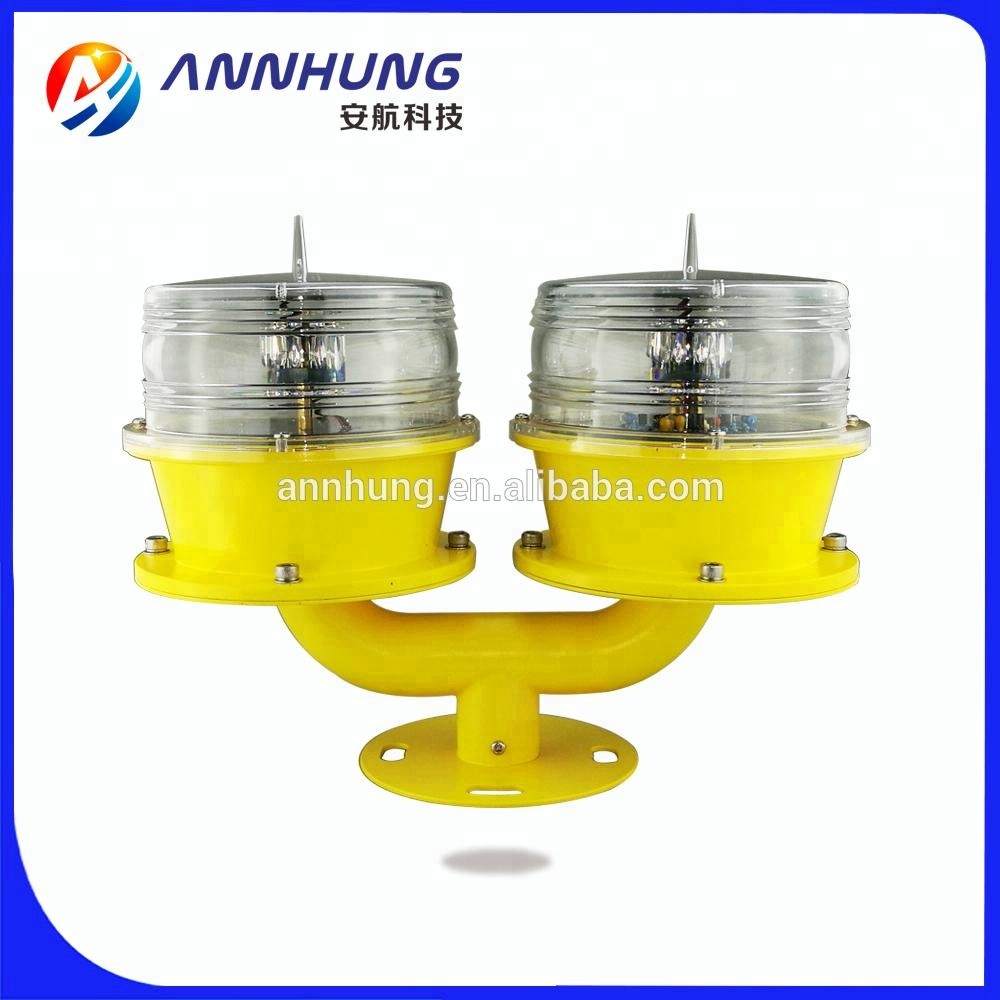 Twin Solar Aviation Obstruction Light for Electric Tower High Chimney Marking Towers High Pole Tower Crane