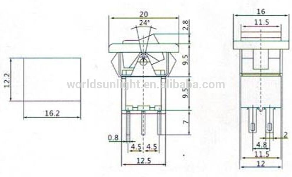 RLS-203-E5 on-off-on 6 Pin maintained rocker lever toggle switch