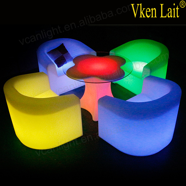 IR remote control Waterproof Fireproof LED Plastic Lighted Sofa furniture