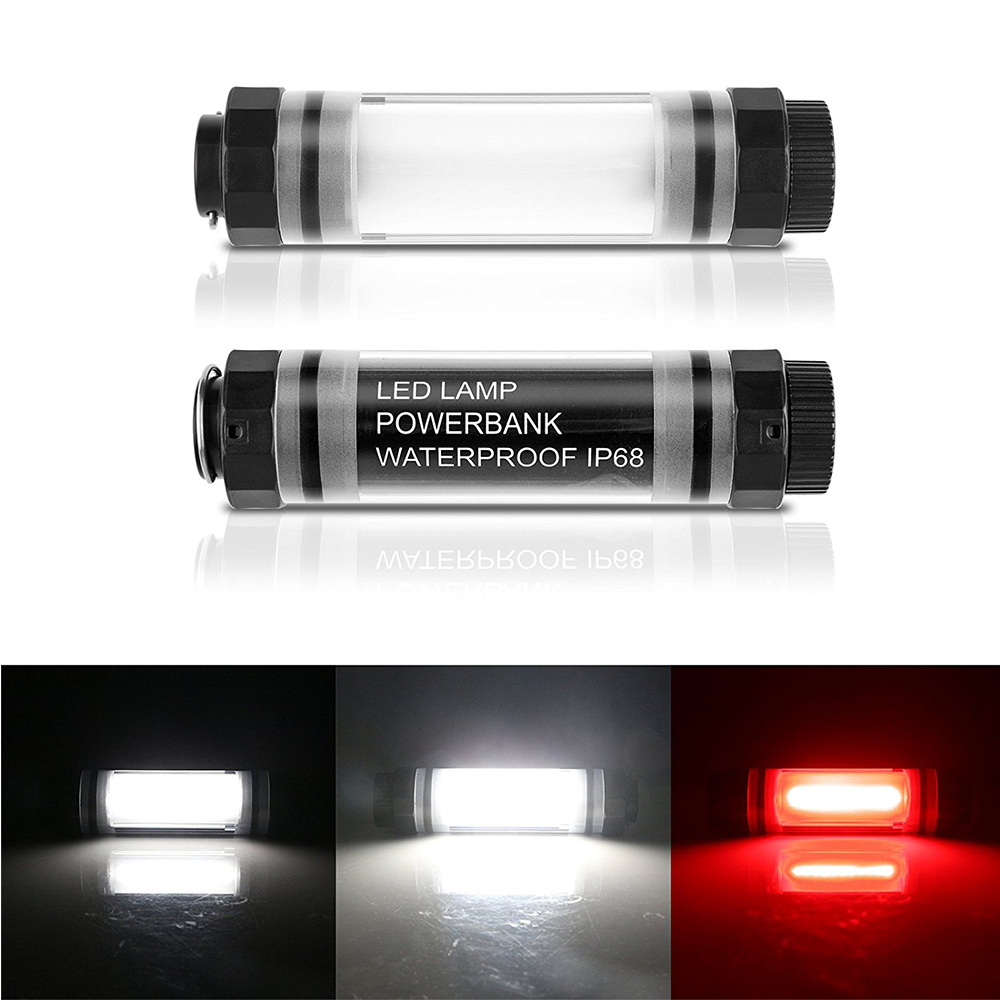 Newest Portable Waterproof Anti Shock Power Bank 2600mah 18650 SMD 3014 LED Bulb Lamp Outdoor Lighting Camp Tent Fishing Lamp