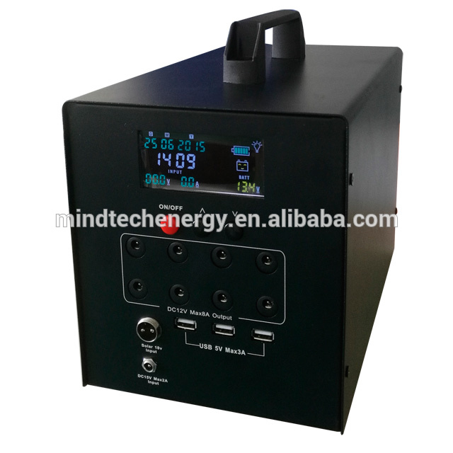 60w DC fan solar energy lighting system with lead acid battery