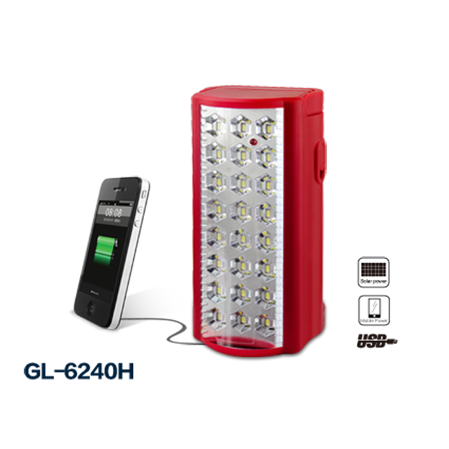 24pcs of 5730smd LED Portable Rechargeable Emergency Lamp With USB Mobile Charger