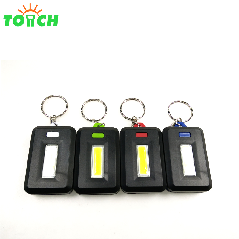 Mini COB LED Keychain Flashlight 3 Modes Key Chain Portable Keyring Flash Light Lamp Torch Pocket Emergency Light Use 3*AAA