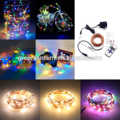 Multi Color Changing Copper Wire Firefly Remote Control Led Christmas String Fairy Lights