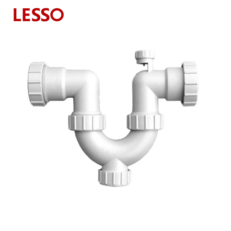 LESSO PVC-U Drainage Pipe Fittings Siphonic U Sanitary Trap with Cleanout