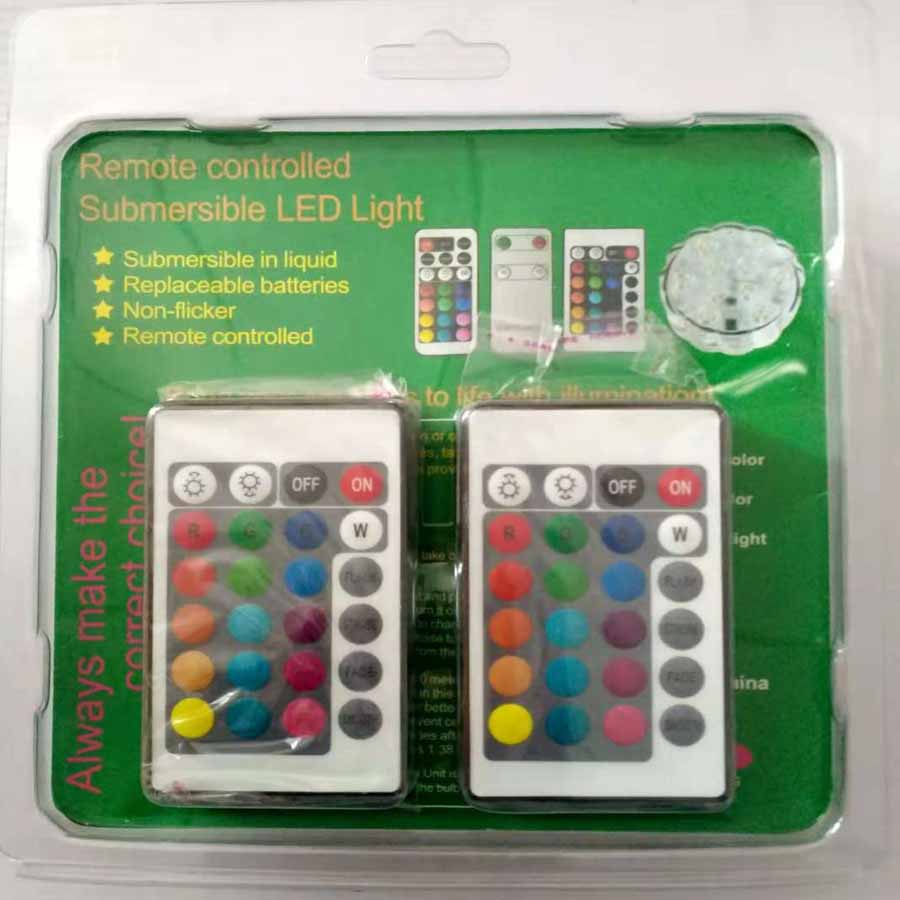 3AAA Battery Powered Remote Controlled Submersible LED Light Base with 10pcs RGB SMD LEDs for Wedding Party Decoration