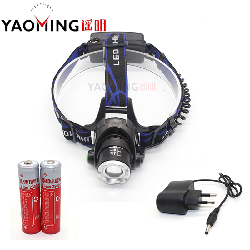 Wholesale Aluminum Rechargeable 18650 LED head lights Ultra Bright Headlamp Zoomable XML-T6 Torch