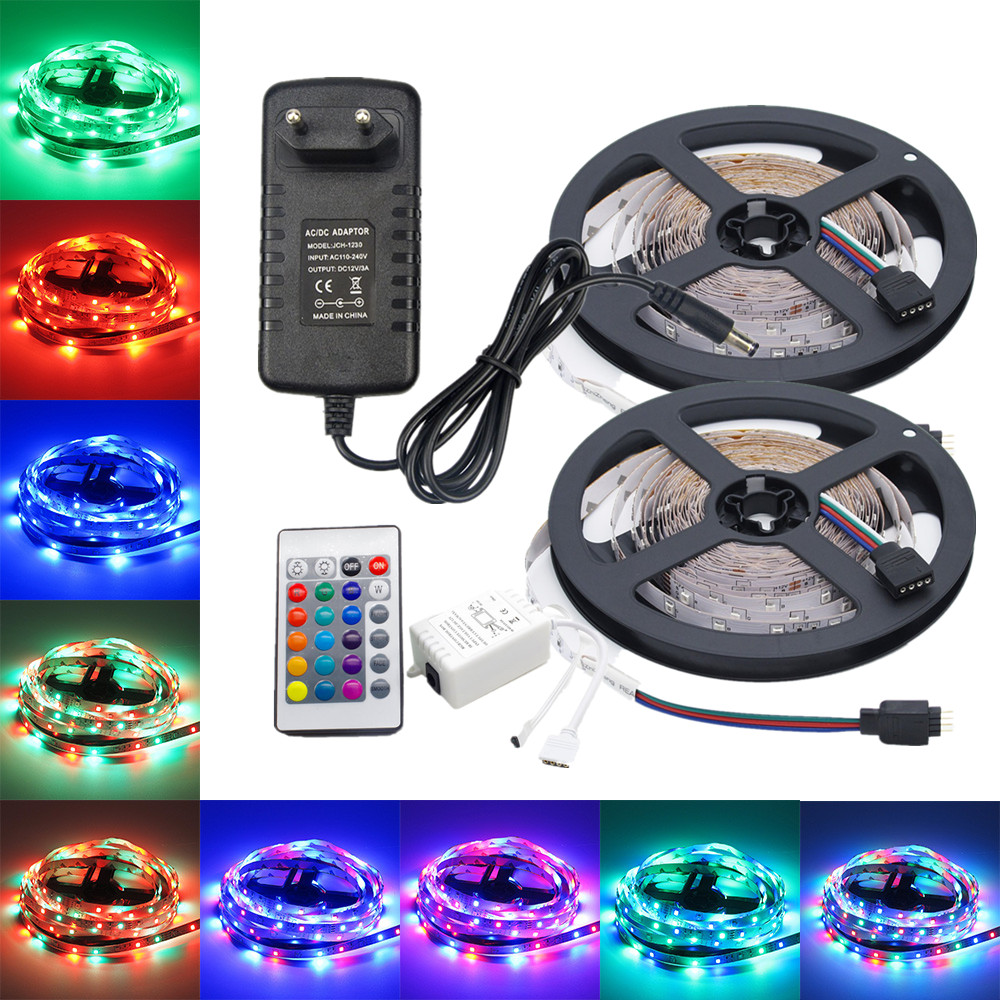 14.4w/m 24V SMD 5050 Color Changing RGB / RGBW / RGBWW Led Light Strip Kit with Controller
