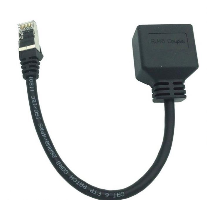 20CM Black RJ45 cable 1 Male to 2 Female LAN Ethernet Network Splitter Adapter Cable